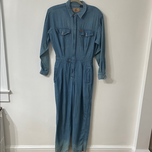 Liz Claiborne Pants - Vintage Liz Wear Jumpsuit Women’s Large Denim 80s Faded Casual